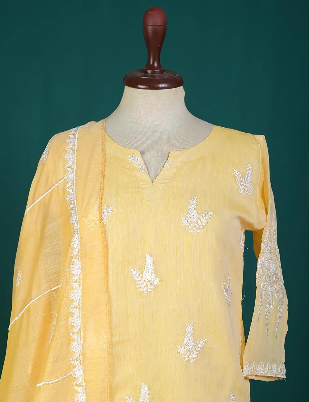RTW-22-Yellow - Orphalese - 3 Pc Embroidered Paper Cotton