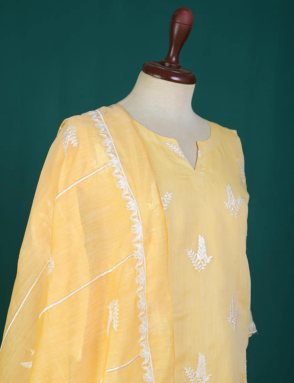 RTW-22-Yellow - Orphalese - 3 Pc Embroidered Paper Cotton