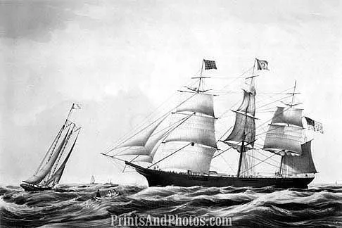 SAILING Great Clipper Ships Print 0986