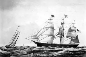 SAILING Great Clipper Ships Print 0986