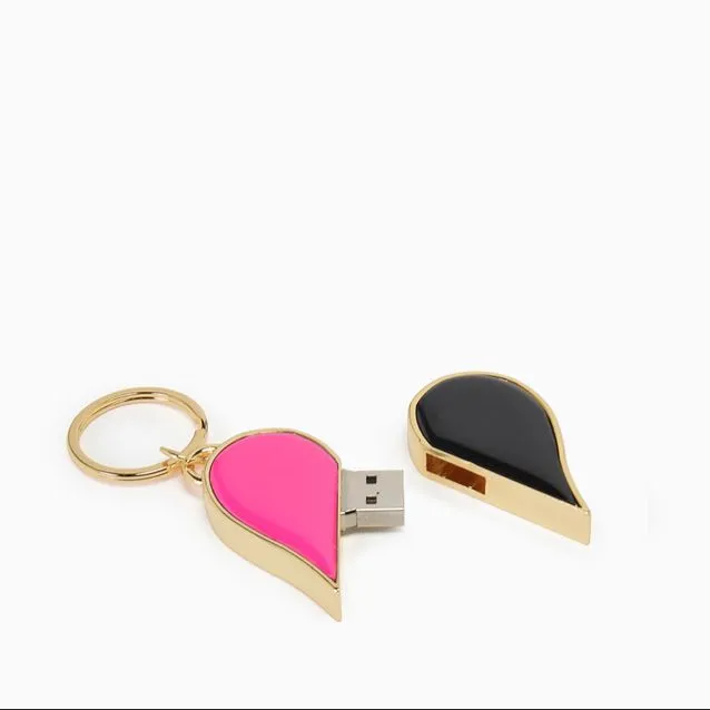 Shiny Heart Portable USB Drive Keychain
