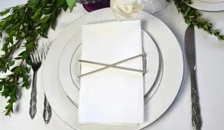 Shiny Silver Napkin Wraps