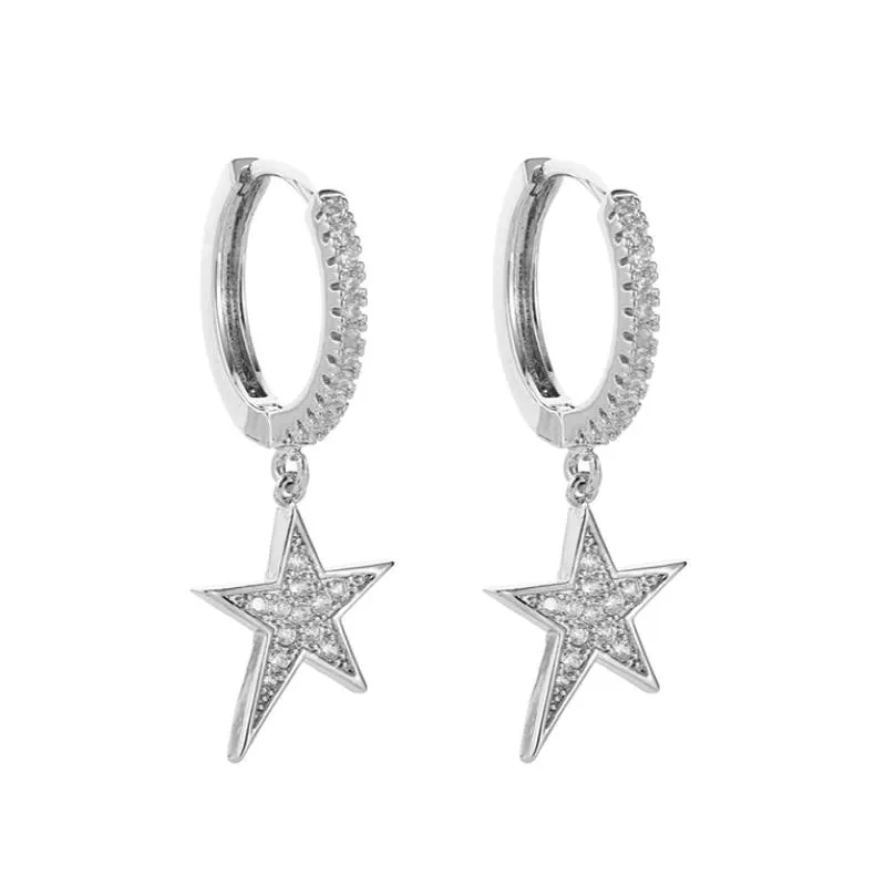Shooting Star Huggie Hoop Earrings Silver or Gold
