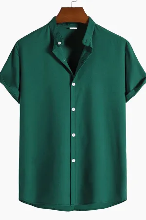 Short Sleeve Stand Collar Shirt