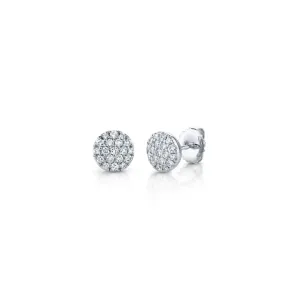 Shy Creation Diamond Pave Circle Stud Earrings