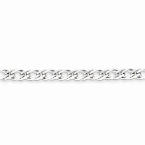 Silver 5.25-mm Double 6 Side Flat Fancy Chain