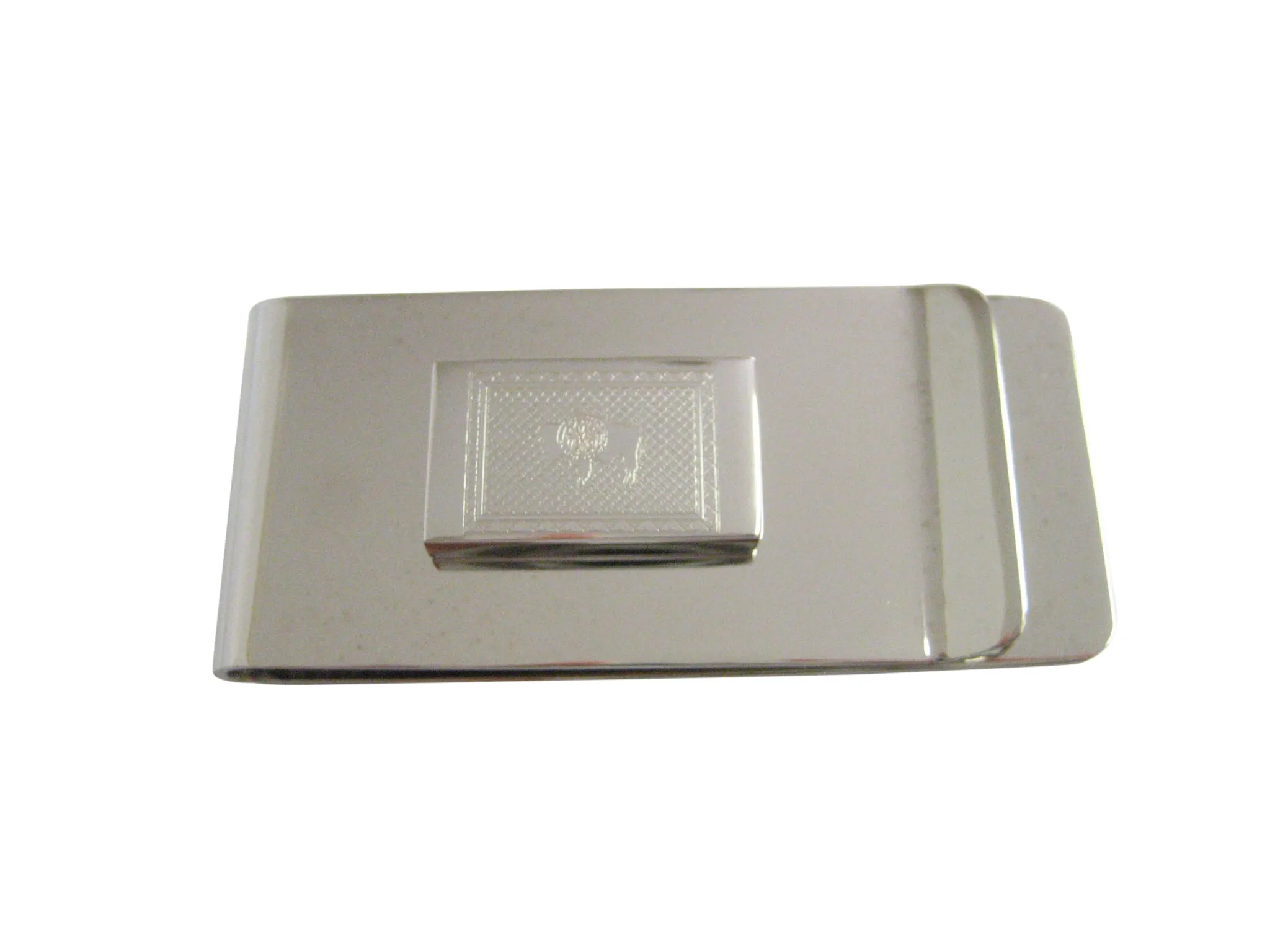 Silver Toned Etched Wyoming State Flag Money Clip