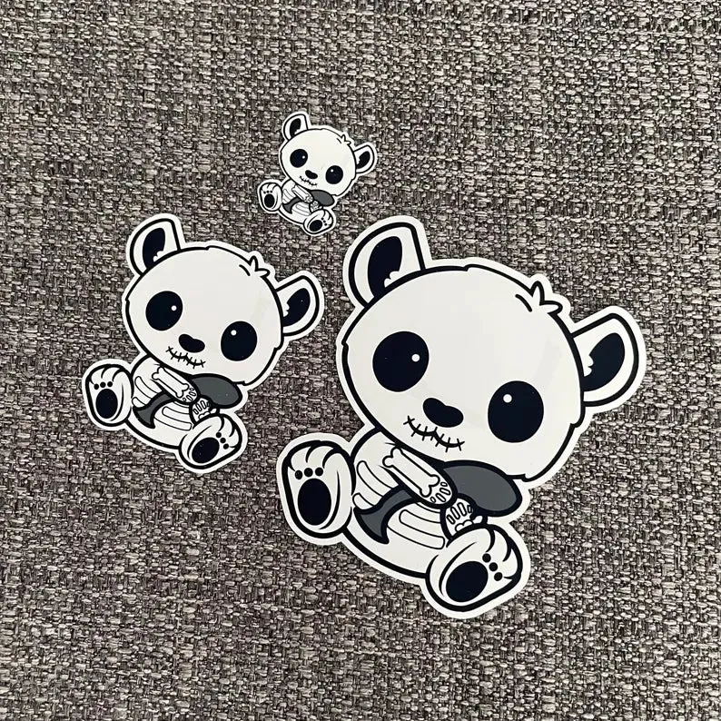 Skeleton Teddy Sticker