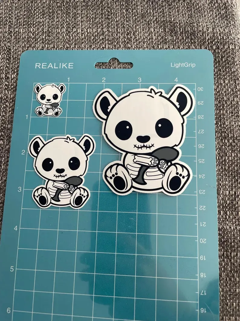 Skeleton Teddy Sticker