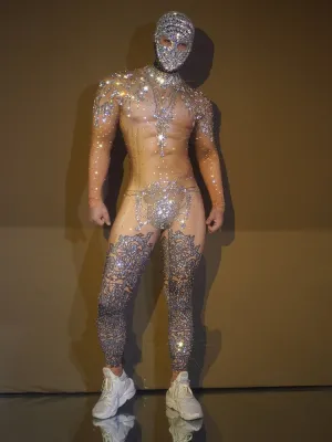 Skintight Bejeweled Bodysuit