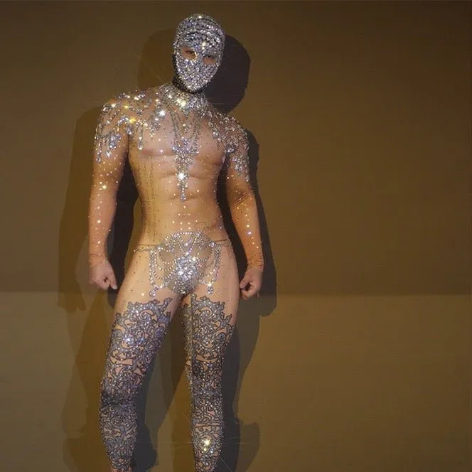 Skintight Bejeweled Bodysuit
