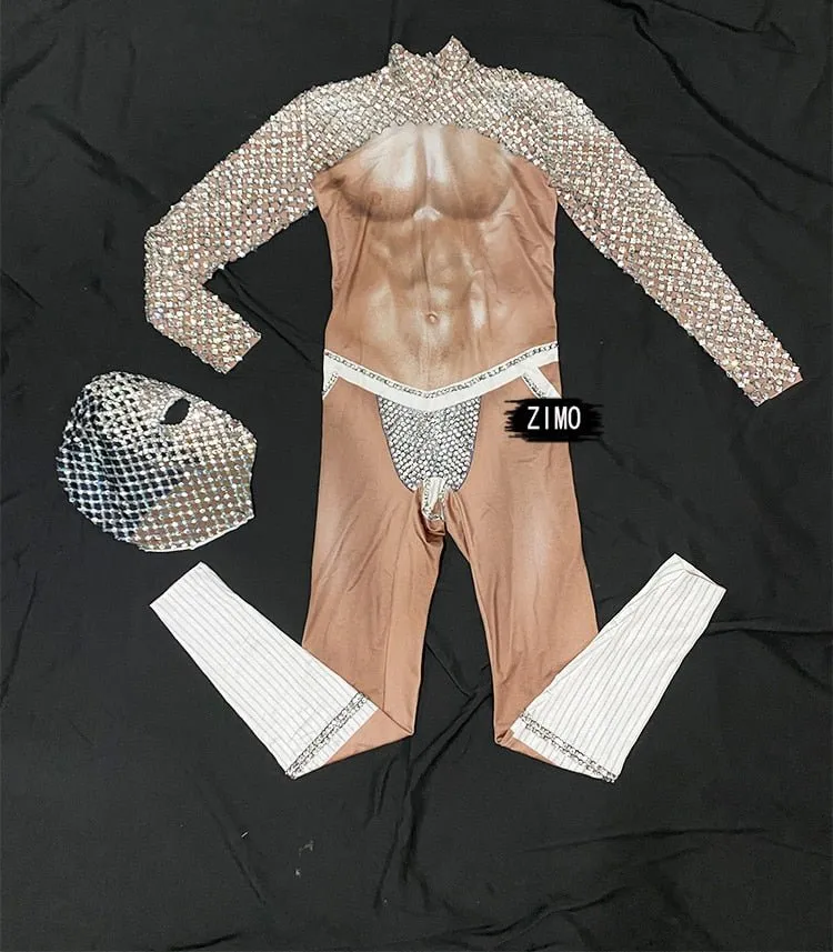 Skintight Bejeweled Bodysuit