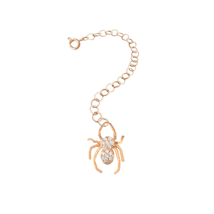 Small Hanging Web with Spider Necklace