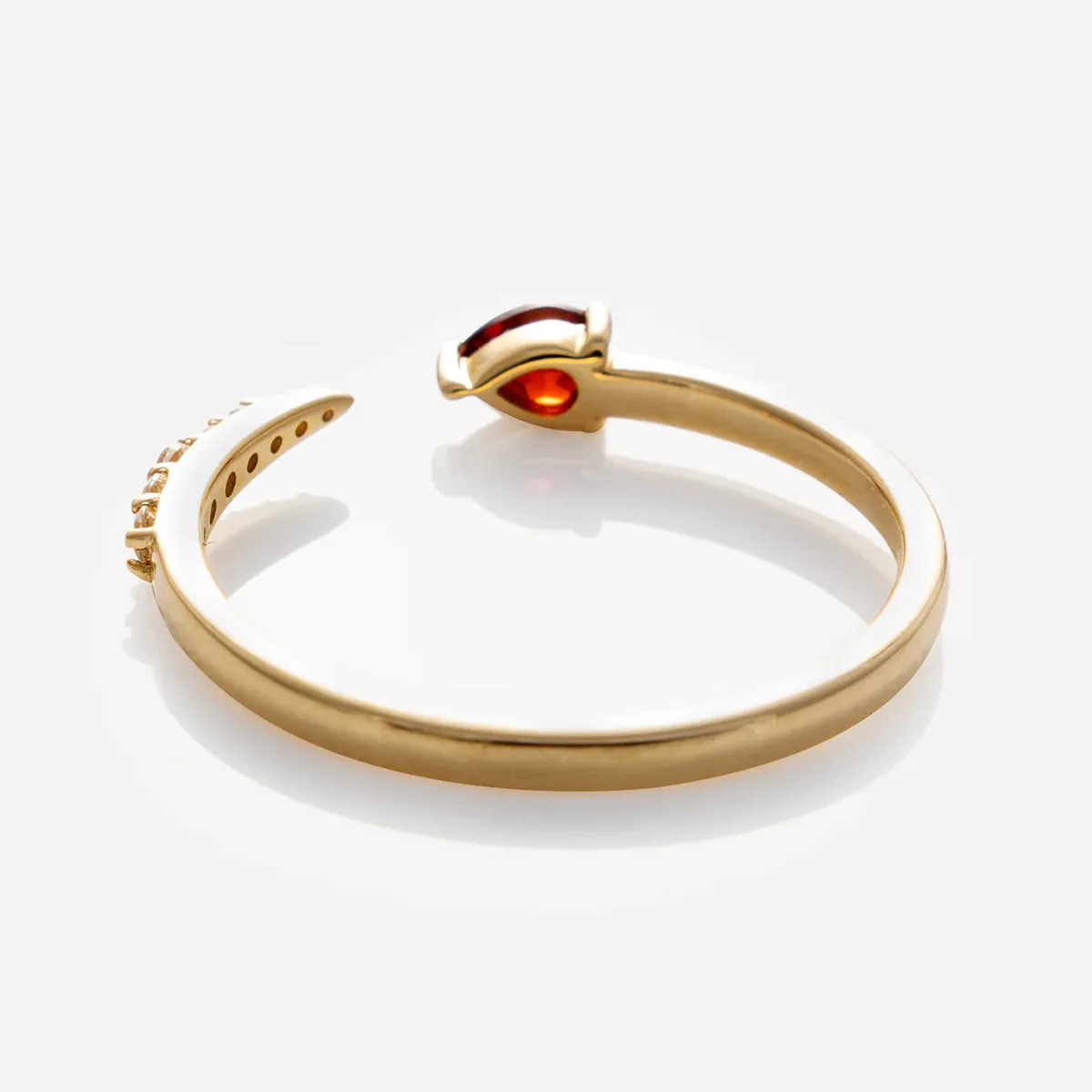 Solid Gold Garnet and Sapphire Open Front Band
