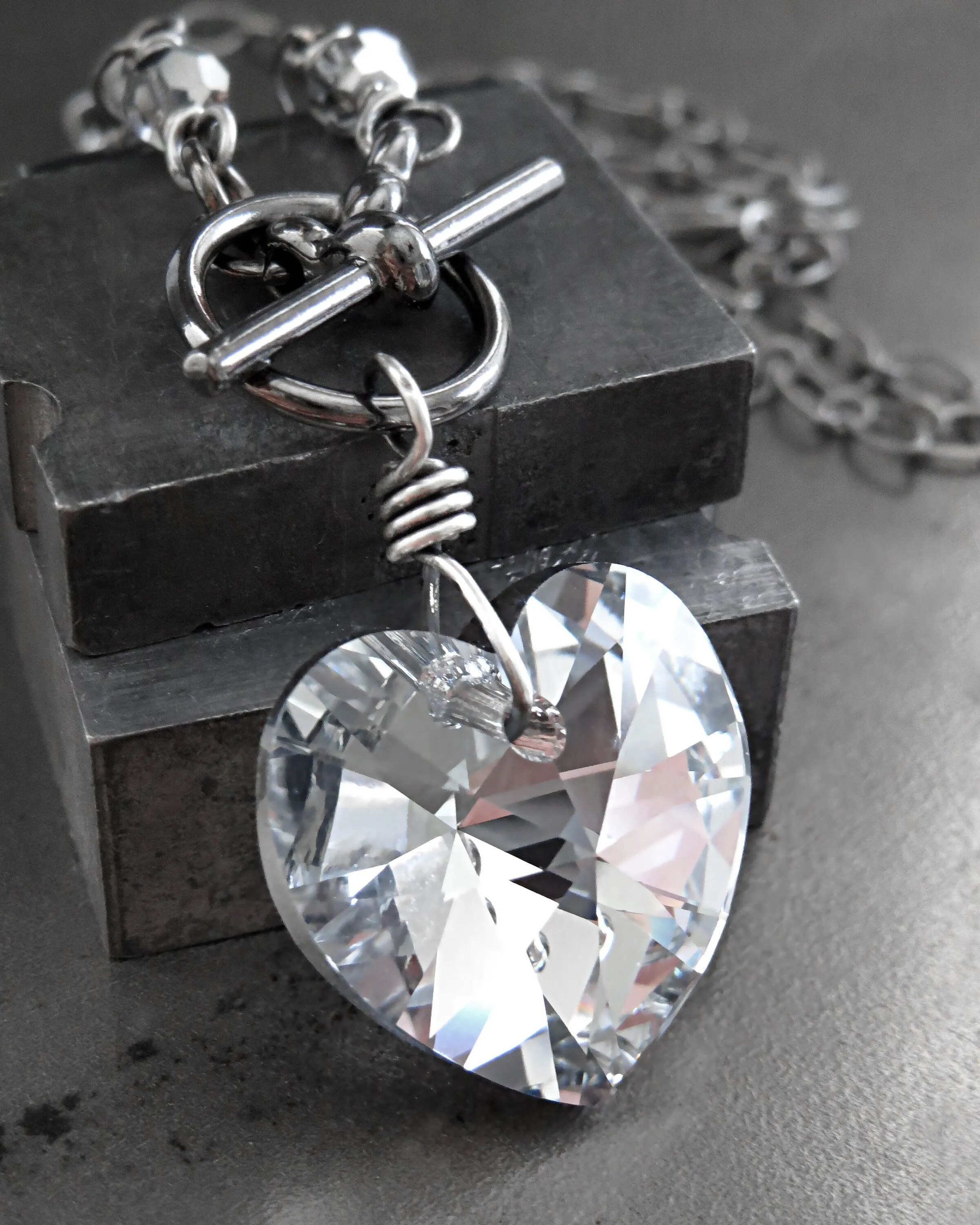 SPARKLE of MY HEART - Sparkly Crystal Heart Necklace