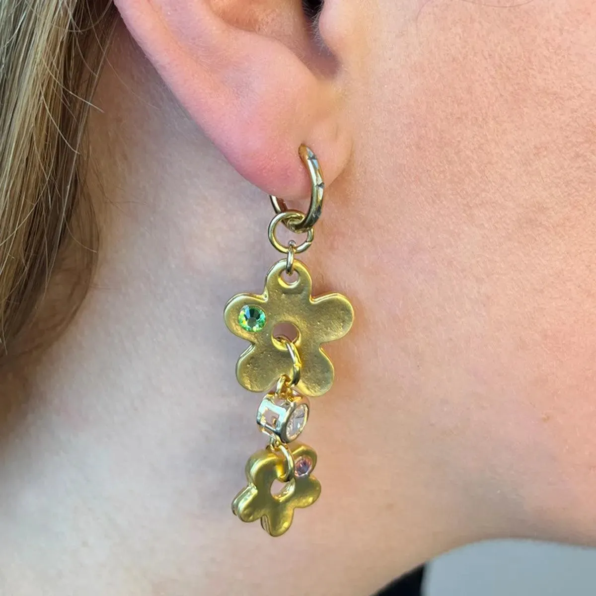Sparkly Flower Pow Pow Earrings