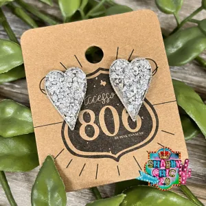 Sparkly Heart Earrings