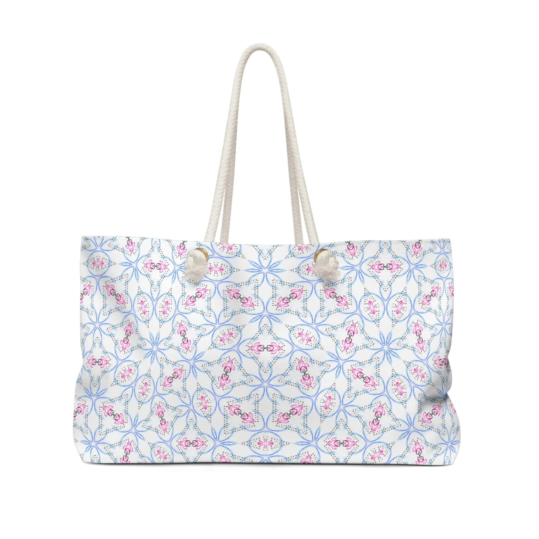 Splashes of Pink & Blue Mash Up Weekender Bag