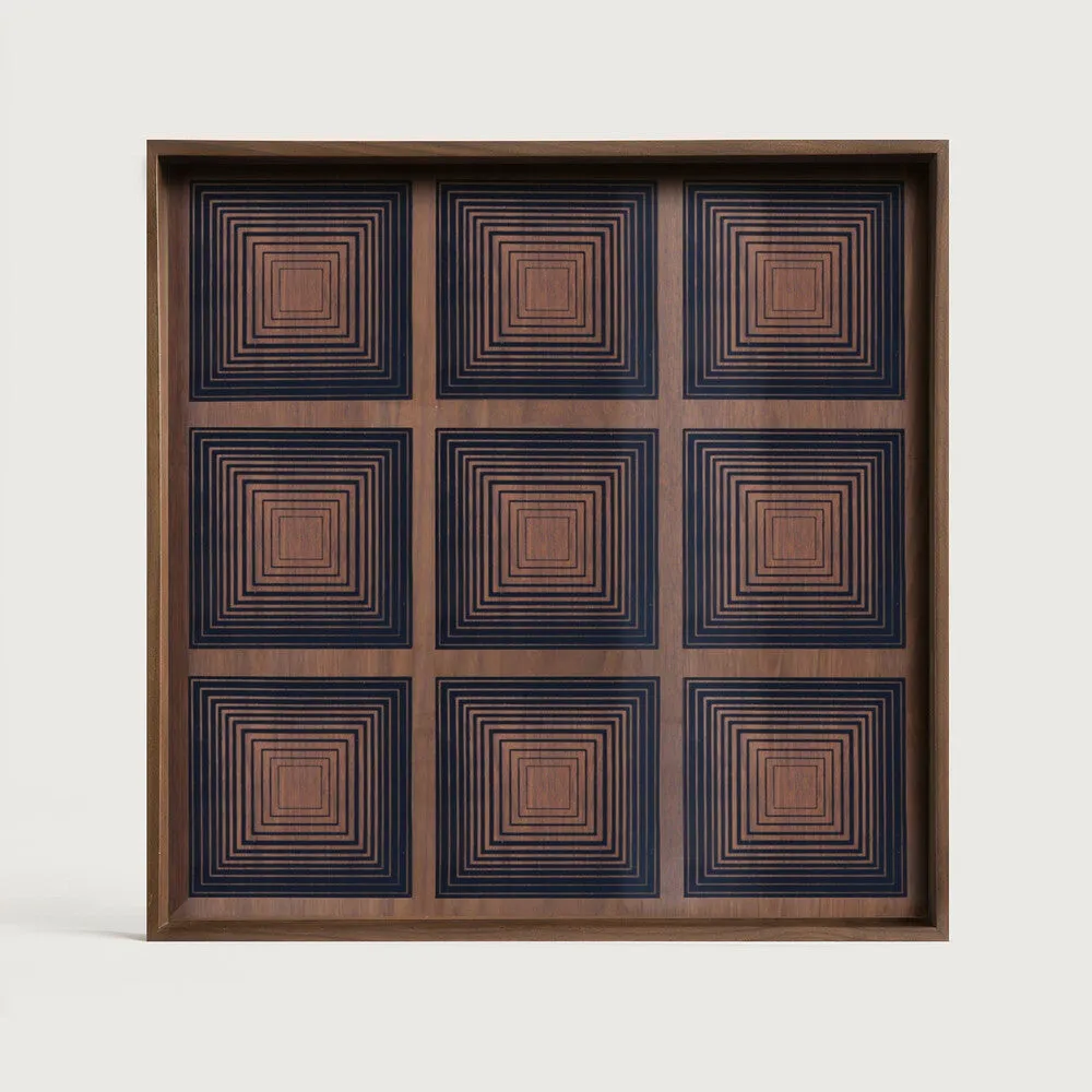 squares glass tray