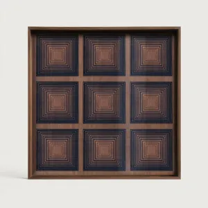 squares glass tray