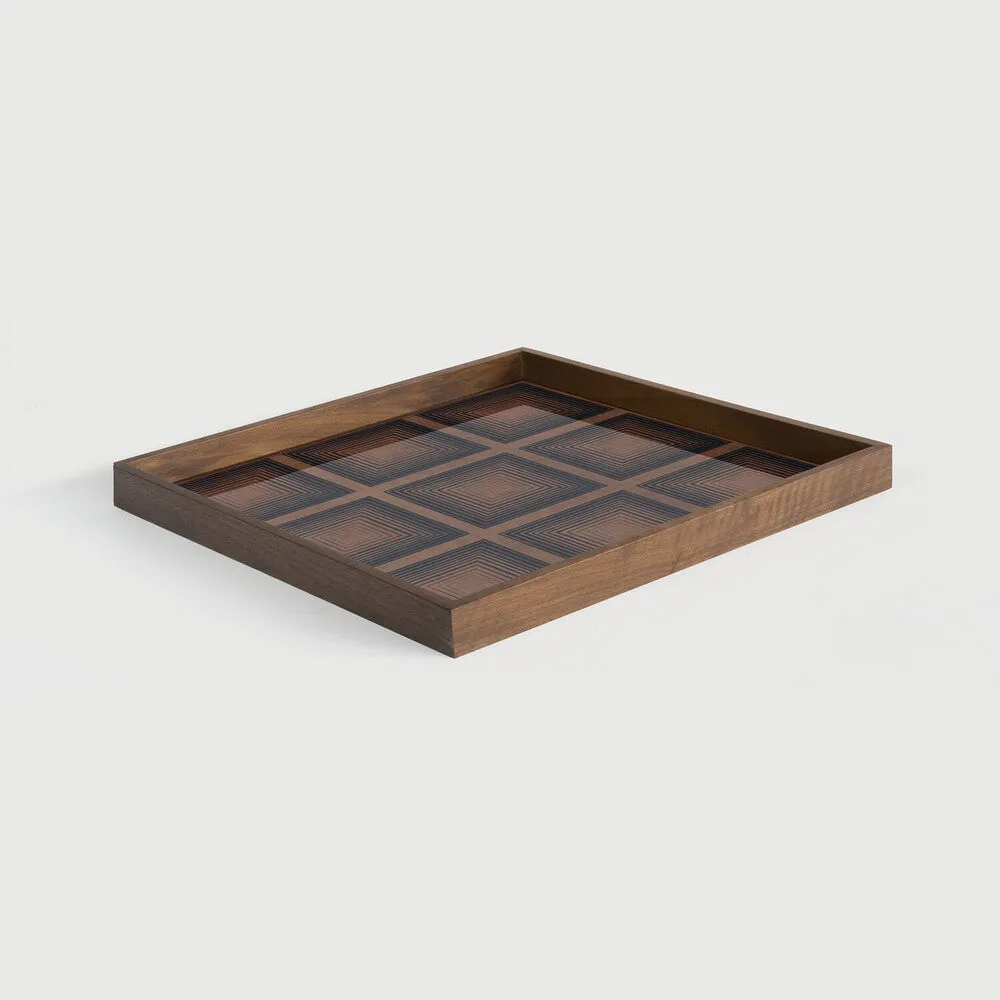 squares glass tray