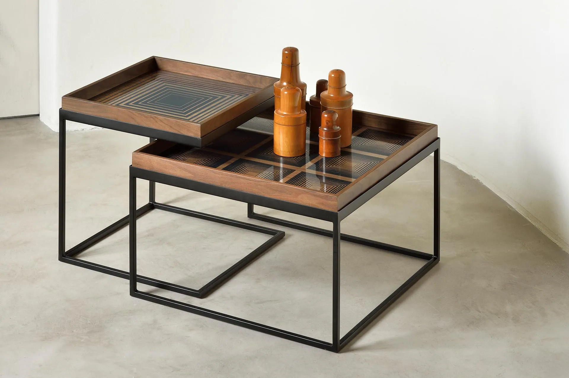 squares glass tray
