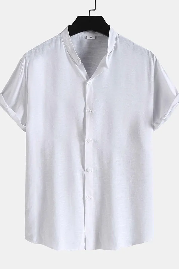 Stand Collar Solid Shirts