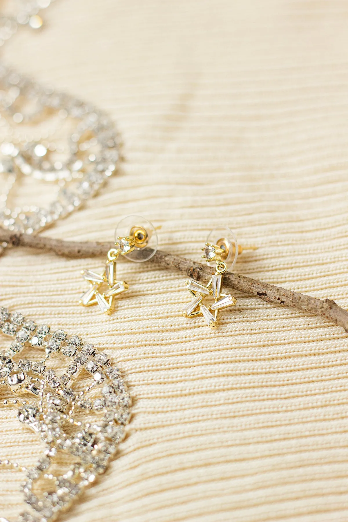 Star Gem Dangle Earrings