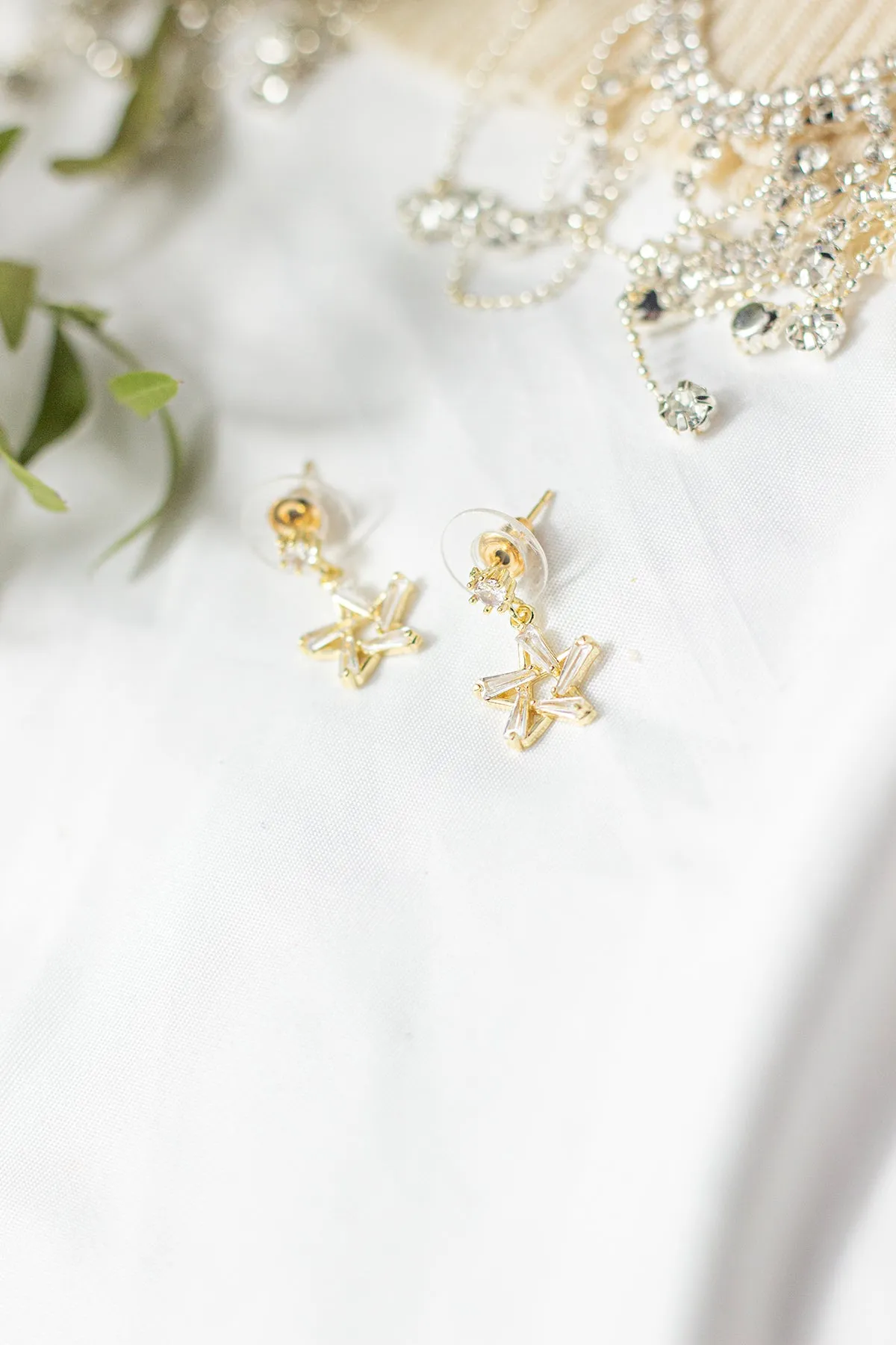 Star Gem Dangle Earrings