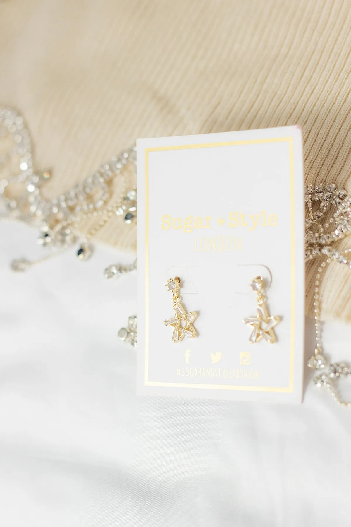 Star Gem Dangle Earrings