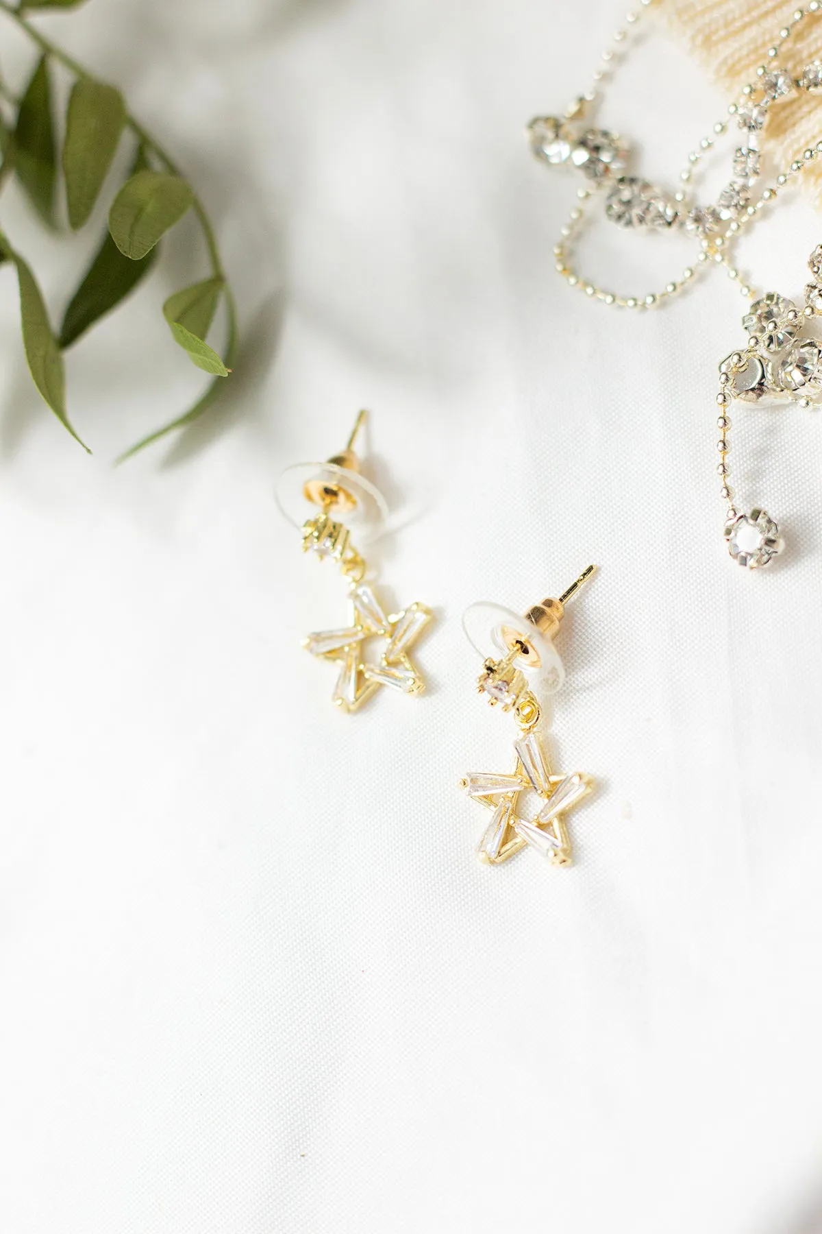 Star Gem Dangle Earrings