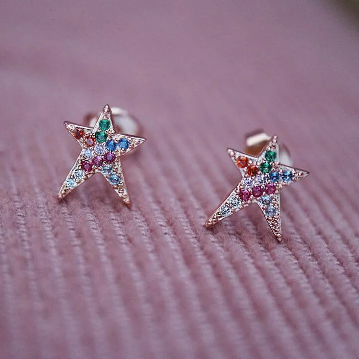 Star Stud Earrings - Rose Gold
