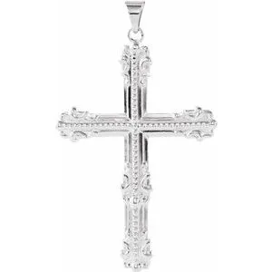 Sterling Silver 44x31.5 mm Cross Pendant