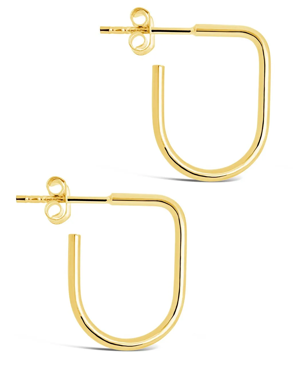Sterling Silver Linear Hoop Earrings