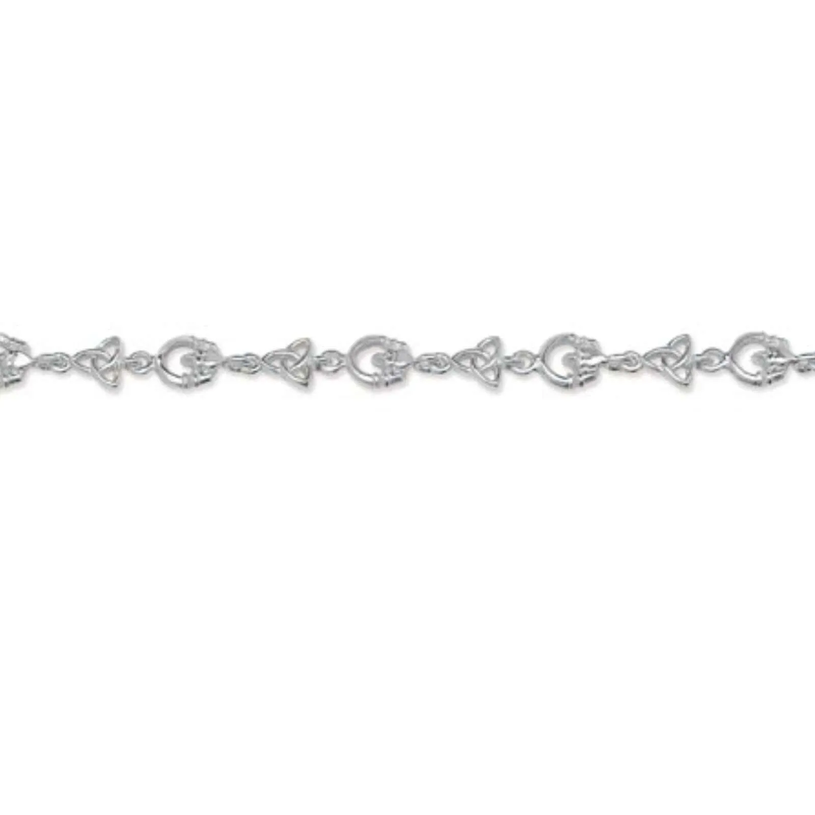 Sterling Silver Trinity & Claddagh Bracelet
