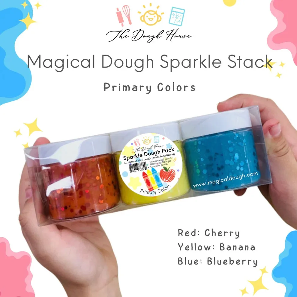 The Dough House - Sparkle Dough, 3pk - Primary Colors
