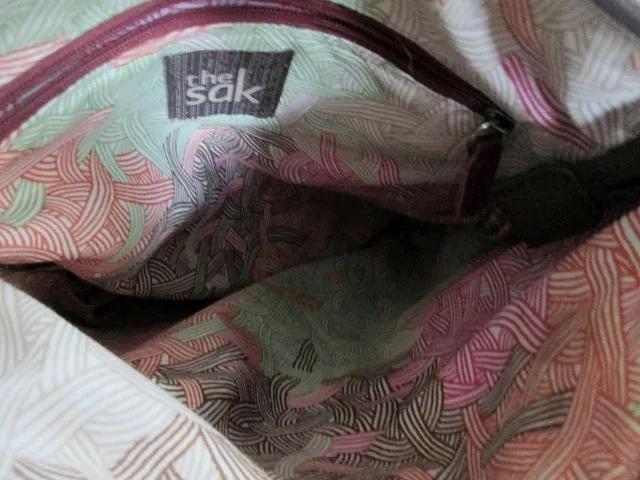 THE SAK PYTHON Snakeskin Leather Hobo Crossbody Bag Sling Messenger PURPLE BROWN