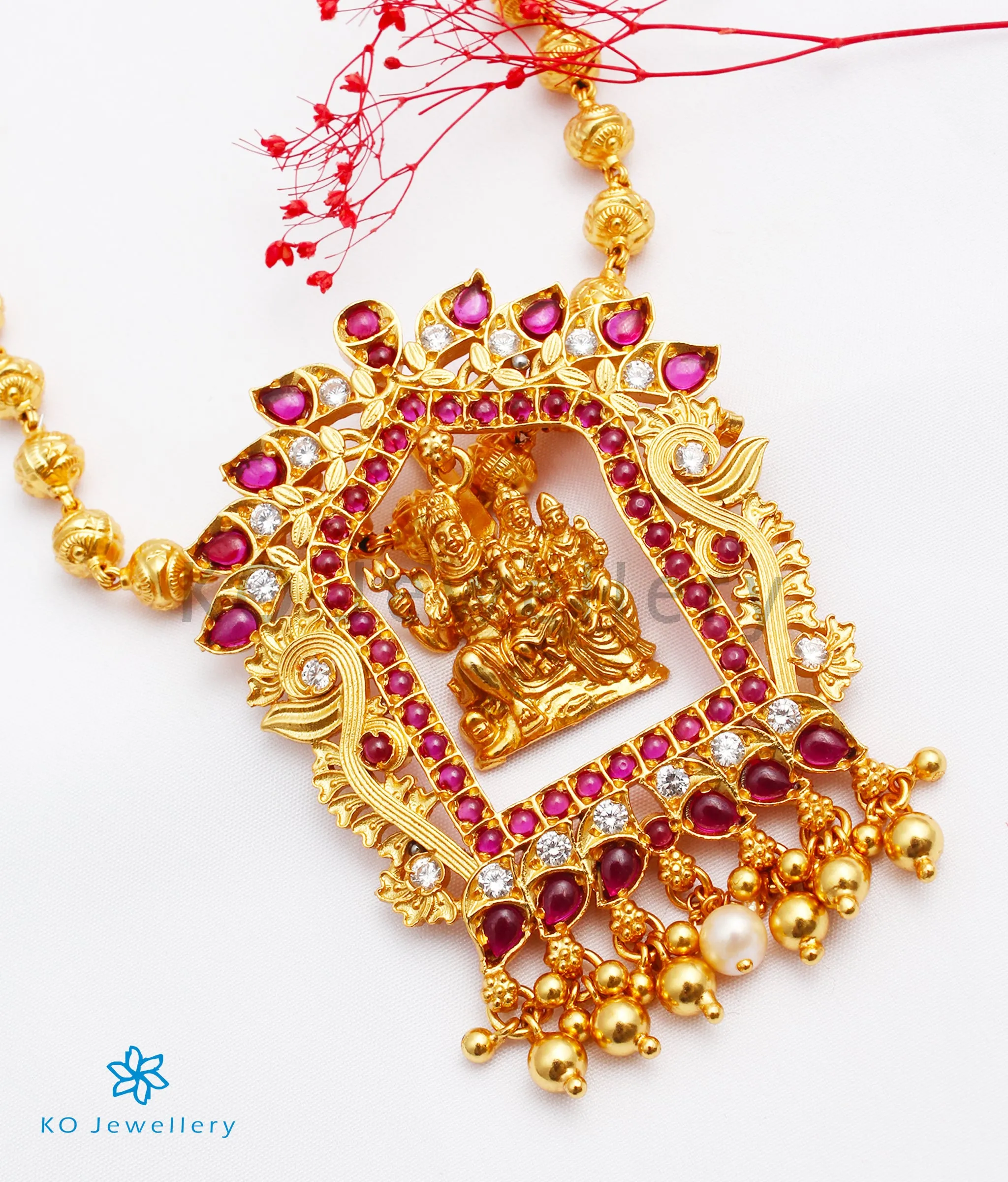 The Shiv-Parvati Silver Deity Necklace