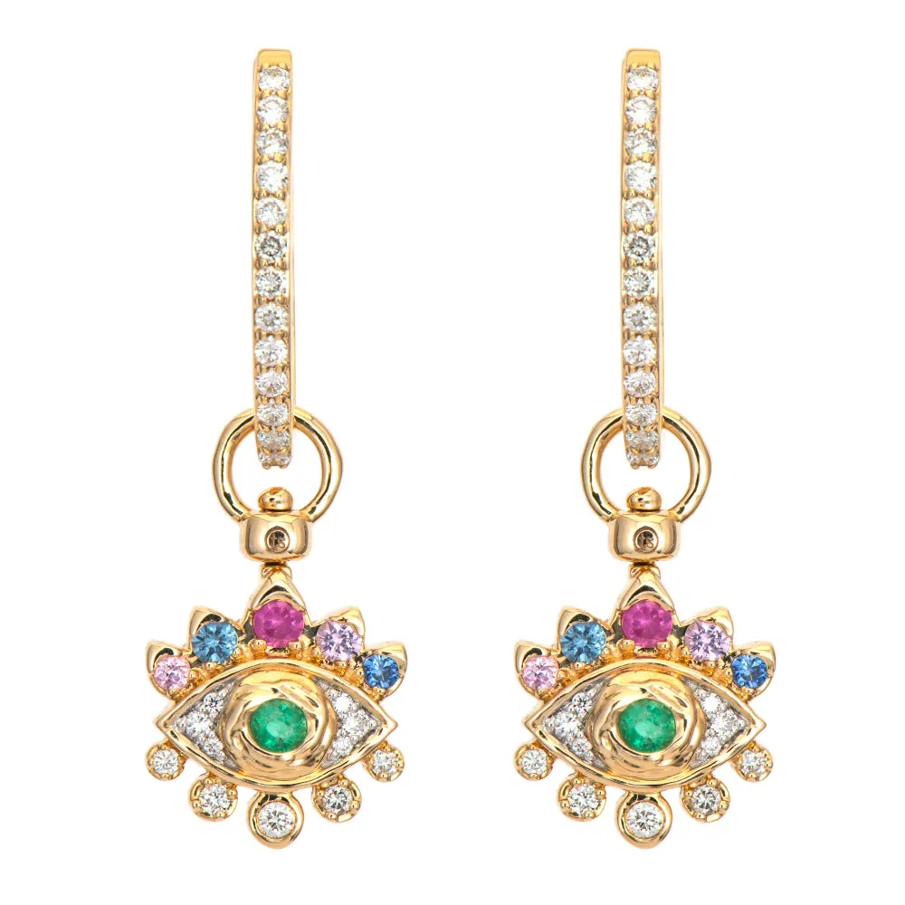 Three Stories Bejeweled Evil Eye Top Switch Charm