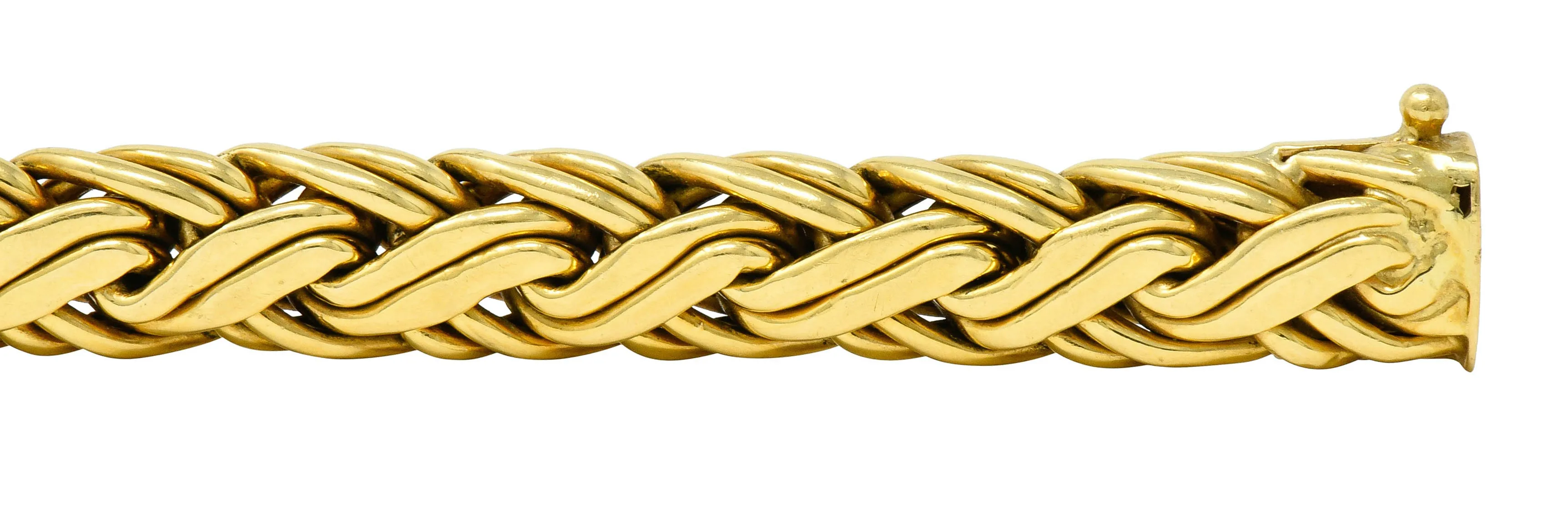 Tiffany & Co. 1980's Vintage 18 Karat Gold Wheat Chain Bracelet