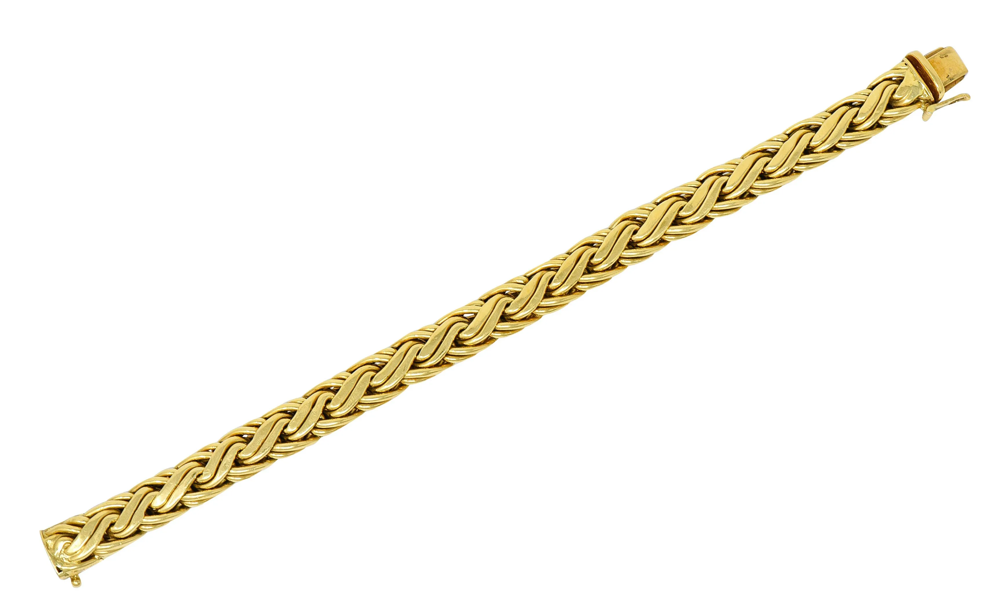 Tiffany & Co. 1980's Vintage 18 Karat Gold Wheat Chain Bracelet