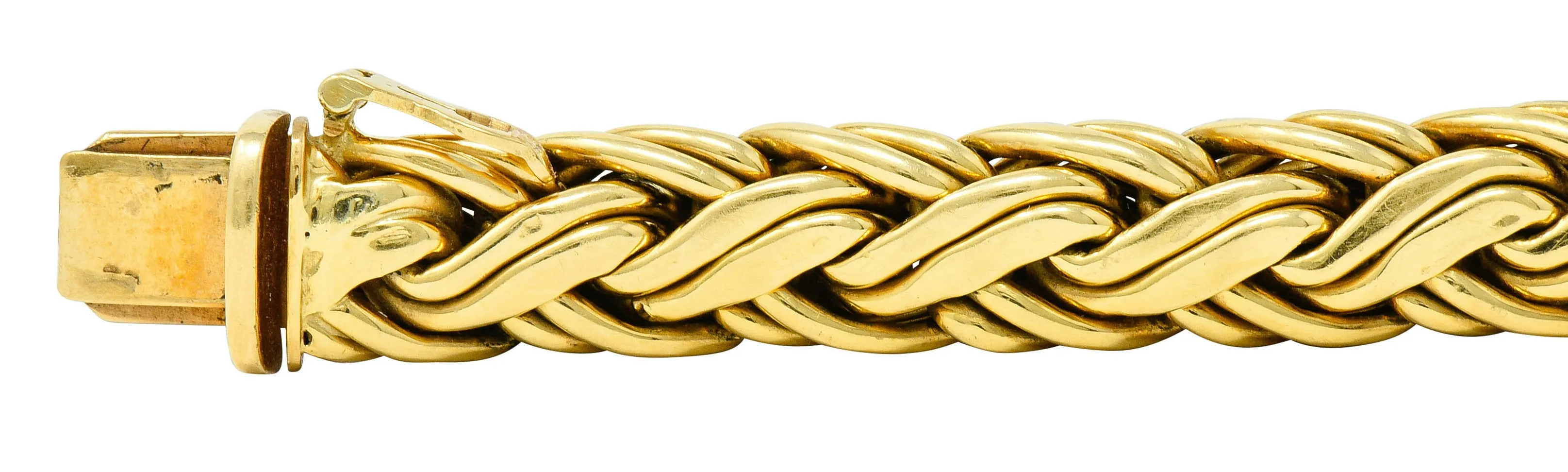 Tiffany & Co. 1980's Vintage 18 Karat Gold Wheat Chain Bracelet