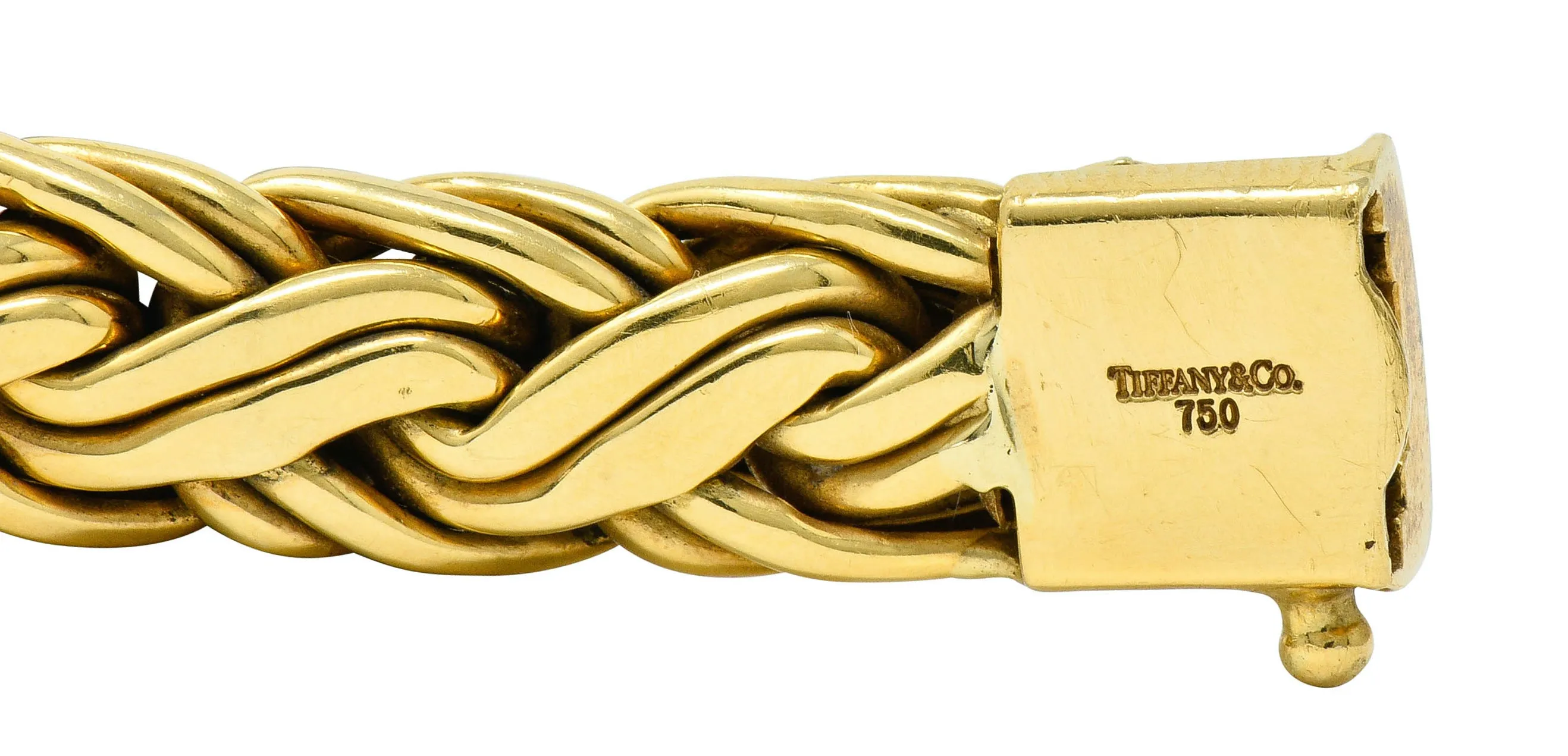 Tiffany & Co. 1980's Vintage 18 Karat Gold Wheat Chain Bracelet