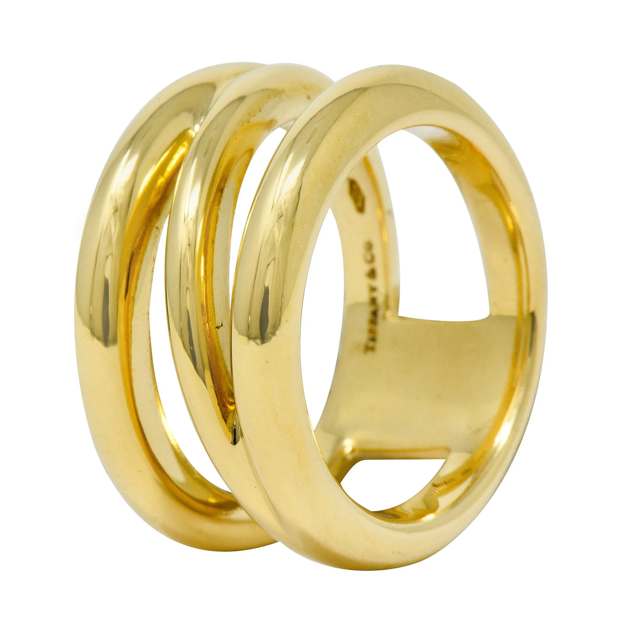 Tiffany & Co. Vintage 1990's 18 Karat Gold Zig Zag Band Ring
