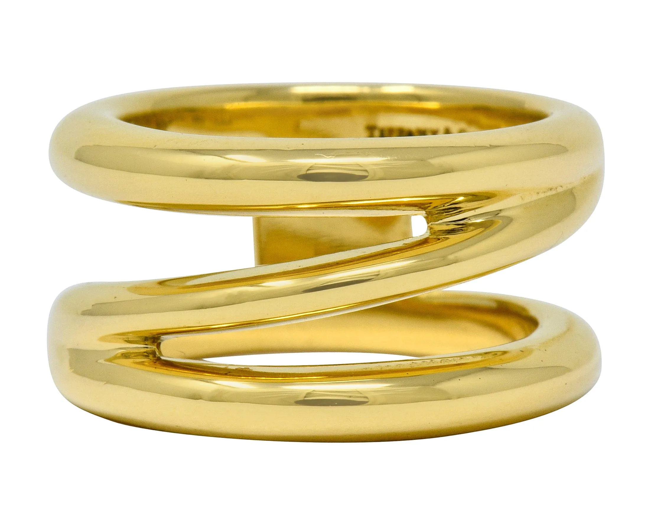 Tiffany & Co. Vintage 1990's 18 Karat Gold Zig Zag Band Ring