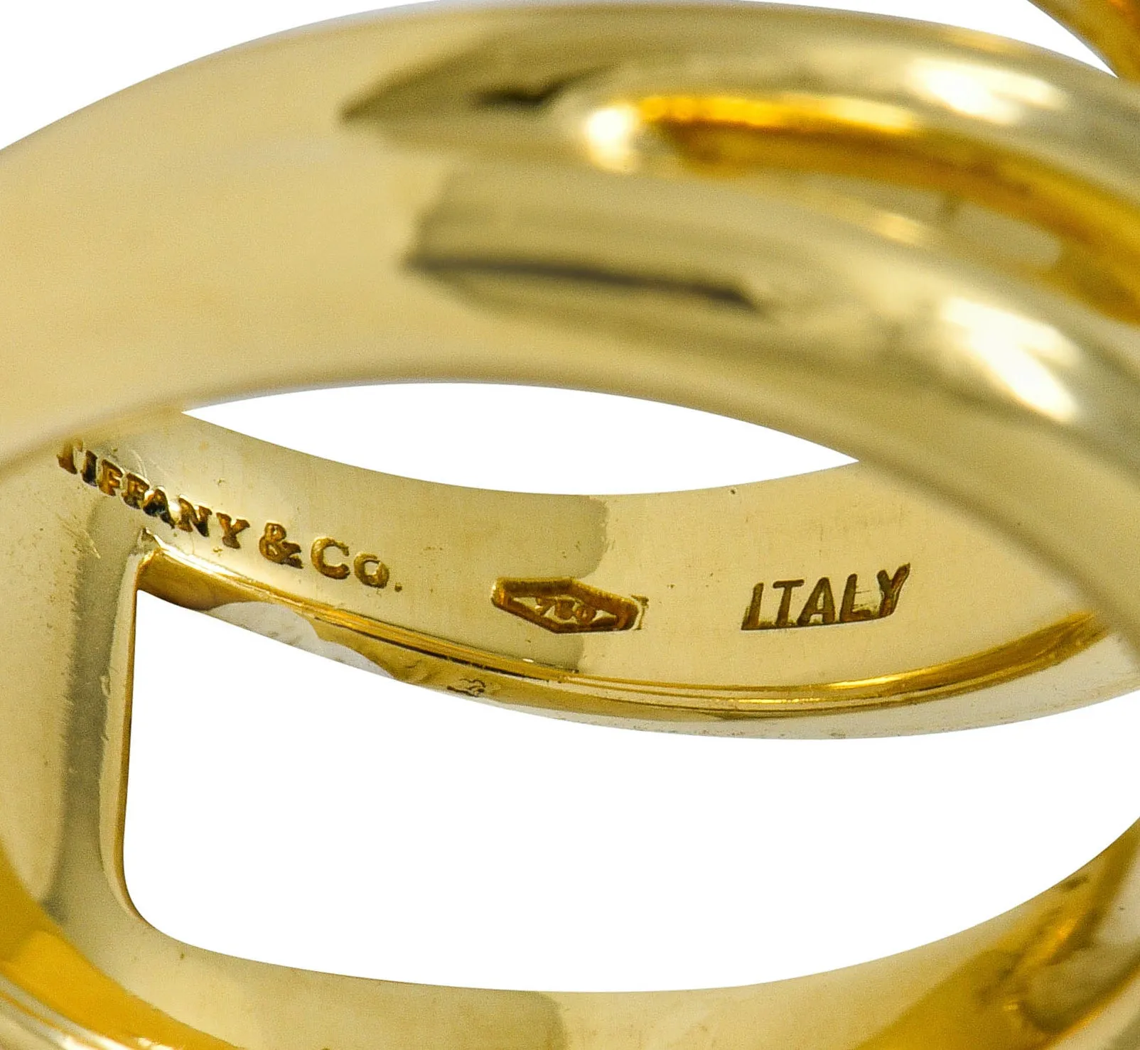 Tiffany & Co. Vintage 1990's 18 Karat Gold Zig Zag Band Ring