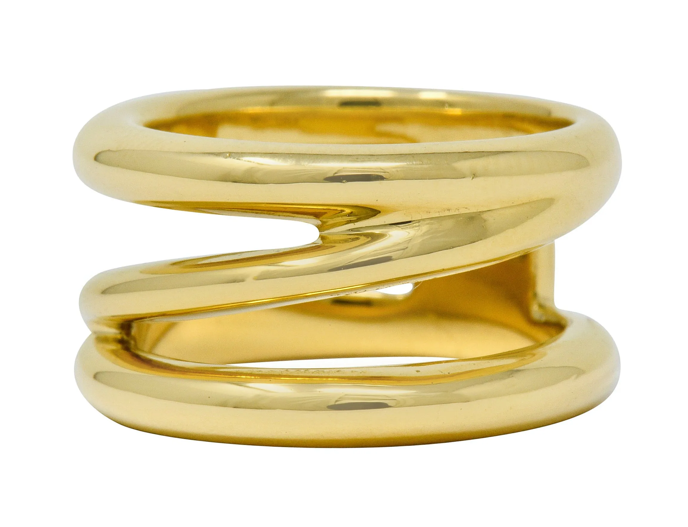 Tiffany & Co. Vintage 1990's 18 Karat Gold Zig Zag Band Ring