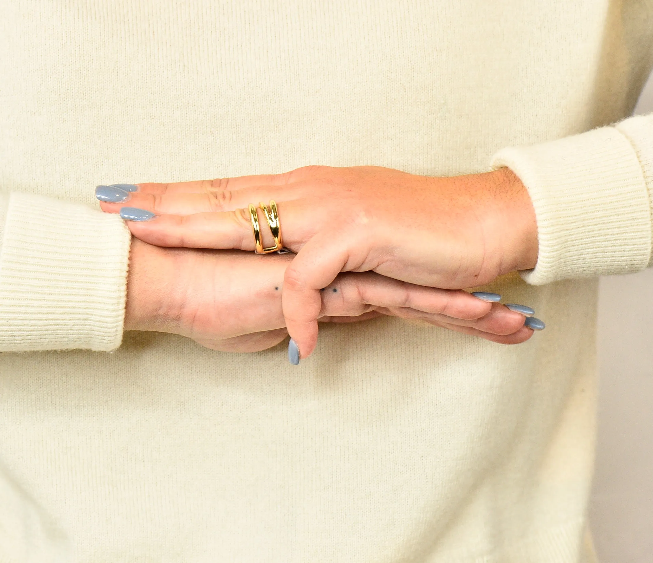 Tiffany & Co. Vintage 1990's 18 Karat Gold Zig Zag Band Ring