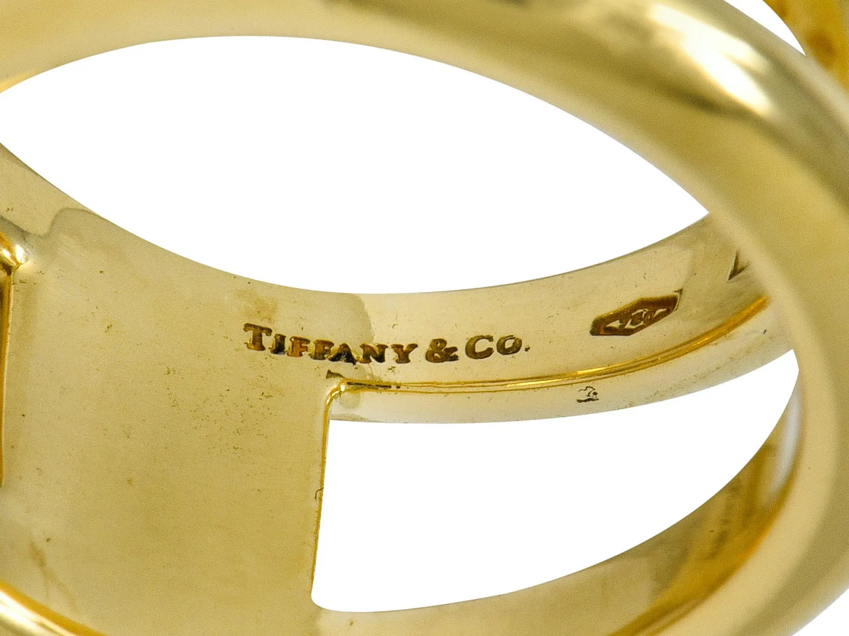 Tiffany & Co. Vintage 1990's 18 Karat Gold Zig Zag Band Ring