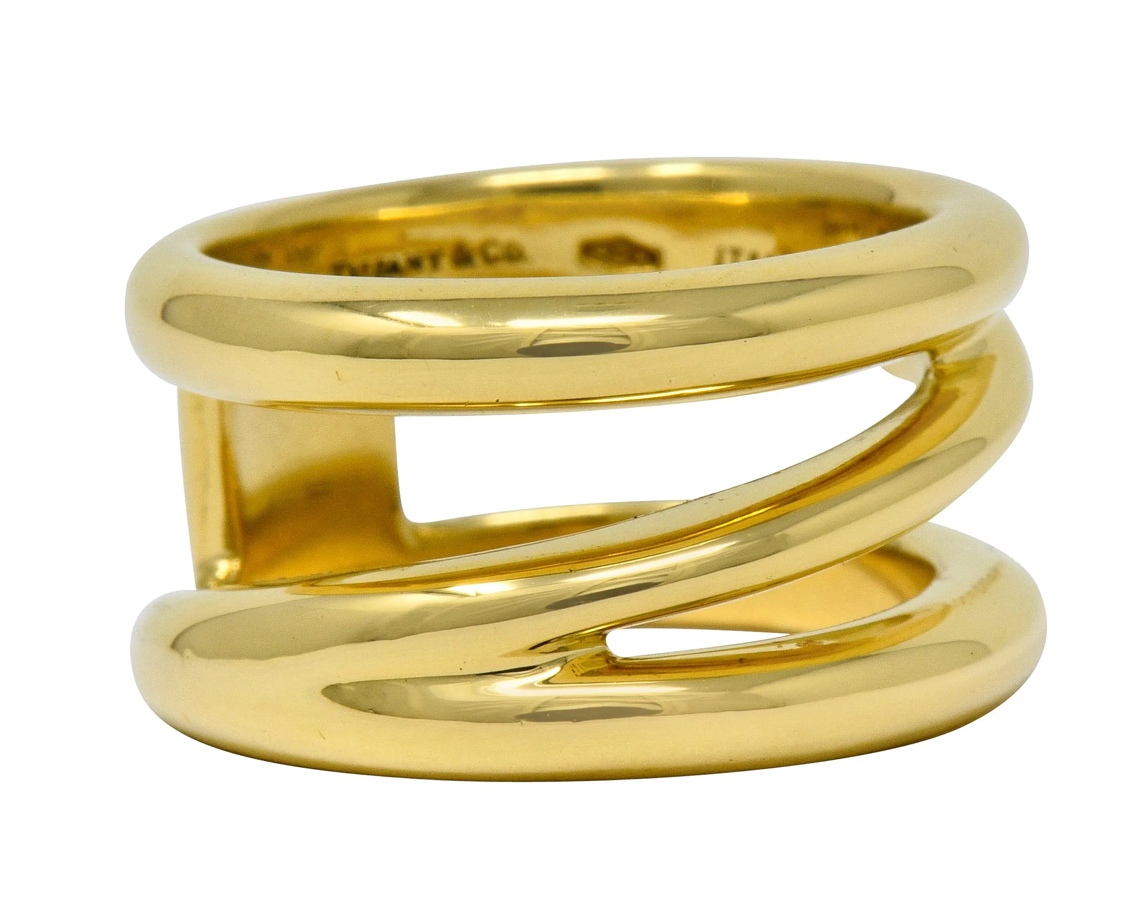 Tiffany & Co. Vintage 1990's 18 Karat Gold Zig Zag Band Ring